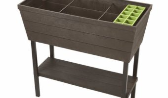 Keter Urban Bloomer 12.7 Gallon Raised Garden Bed with Self Watering Planter Box