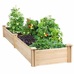 Yaheetech Raised Garden Bed Wooden Elevated Planter Flower Planting Box Vegetable/Flower/Herb Growing Bed Outdoor Solid Wood 96.7 x 24.6 x 10.6inches by Yaheetech