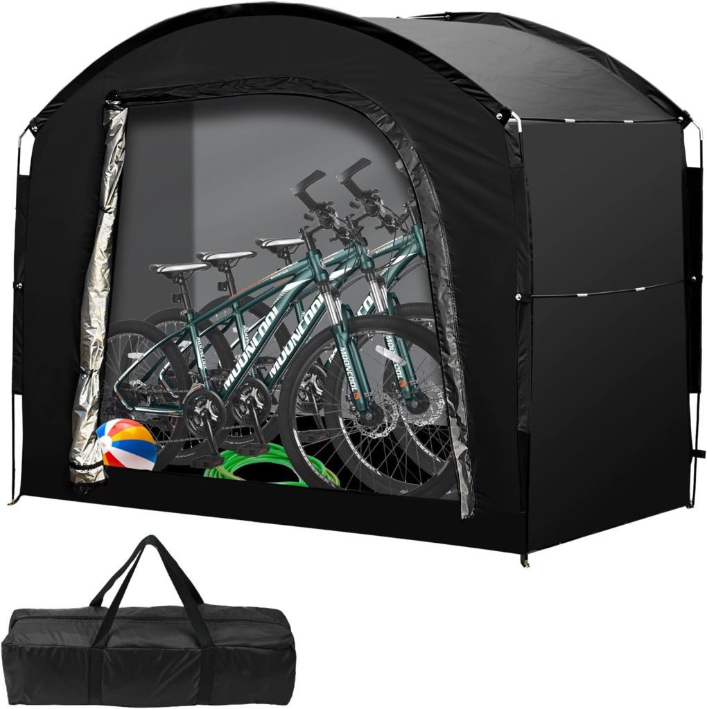 HZT Large Bike Storage Tent - 47 Depth Storage for Over 3 Bikes Waterproof Anti-uv High-capacity Outdoor Bicycle Cover, Lawn Mower Garden Tools Shed, Backyard Storage Room Tent Shelter W/Fixing Peg Ropes HZT Large Bike Storage Tent - 47 Depth Storage for Over 3 Bikes Waterproof Anti-uv High-capacity Outdoor Bicycle Cover, Lawn Mower Garden Tools Shed, Backyard Storage Room Tent Shelter W/Fixing Peg Ropes