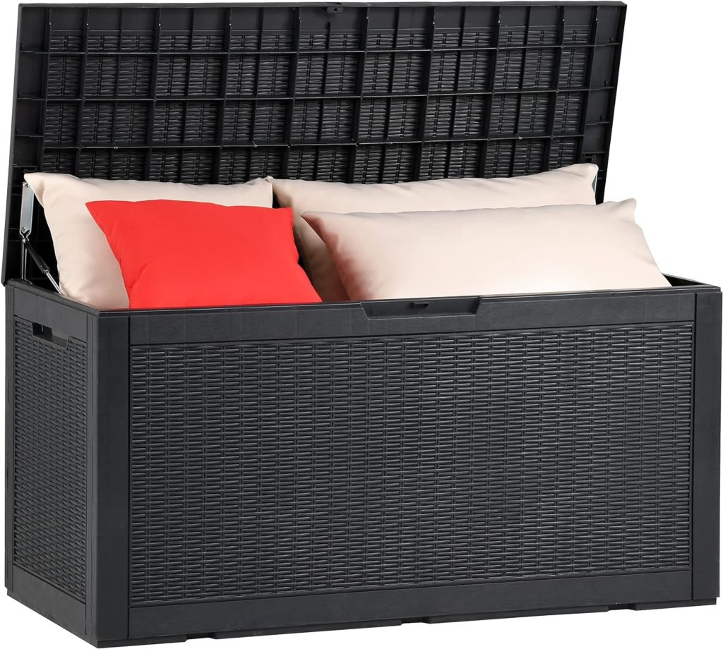 Amazon.com : YITAHOME 100 Gallon Large Resin Deck Box Outdoor Storage Boxes for Patio Furniture, Outdoor Cushions, Garden Tools and Pool Supplies-Waterproof,Lockable (Black) : Patio, Lawn Garden Amazon.com : YITAHOME 100 Gallon Large Resin Deck Box Outdoor Storage Boxes for Patio Furniture, Outdoor Cushions, Garden Tools and Pool Supplies-Waterproof,Lockable (Black) : Patio, Lawn Garden