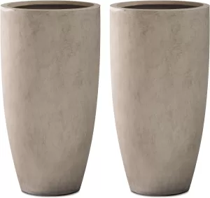 Kante 23.6" H Weathered Concrete Tall Planters